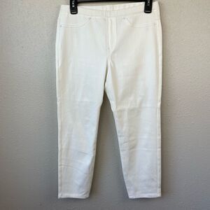 Hue White Cropped Stretch Fit Pants Size M EUC